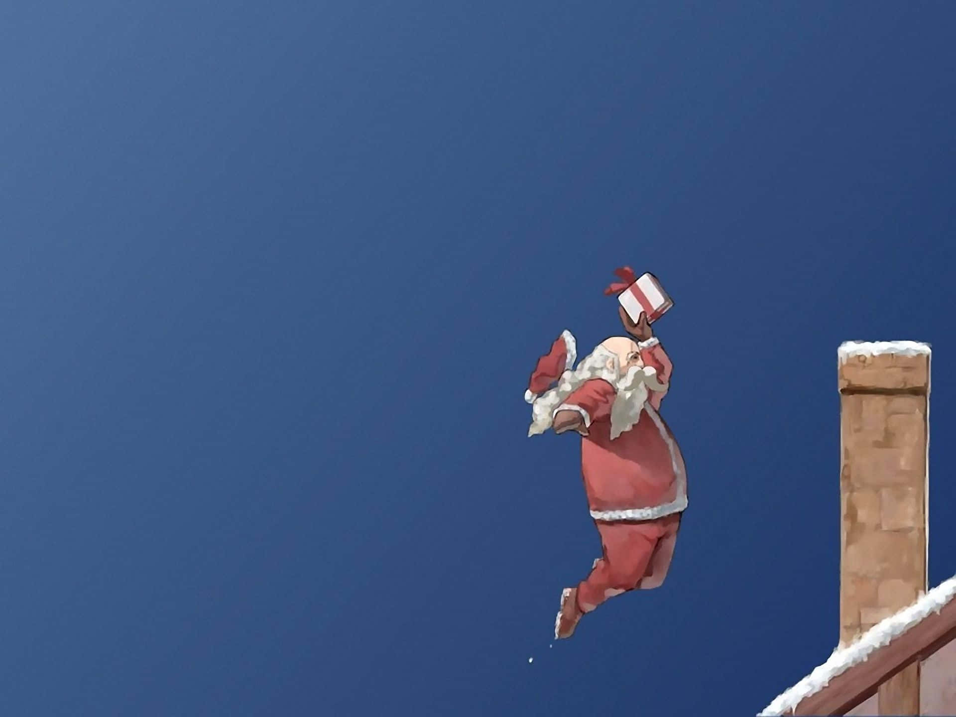 Minimalist Christmas Desktop On Roof Background