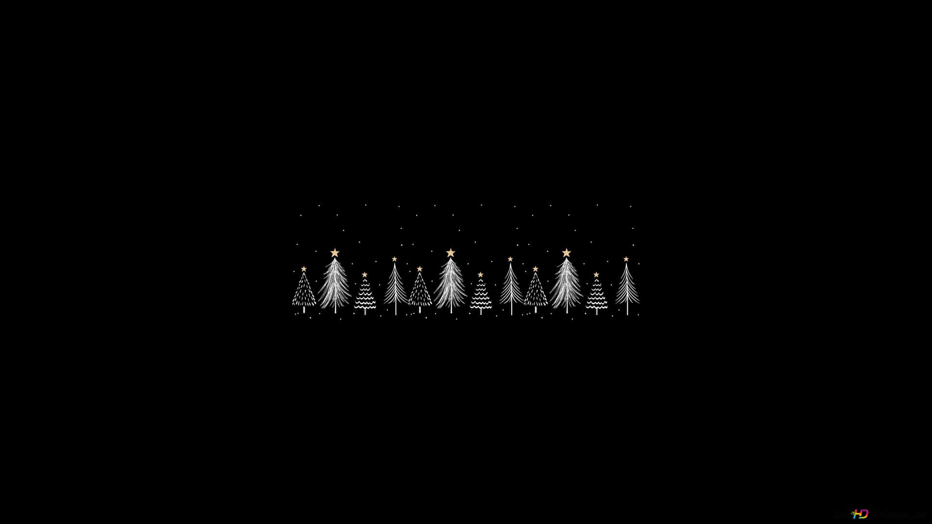 Minimalist Christmas Desktop White Trees