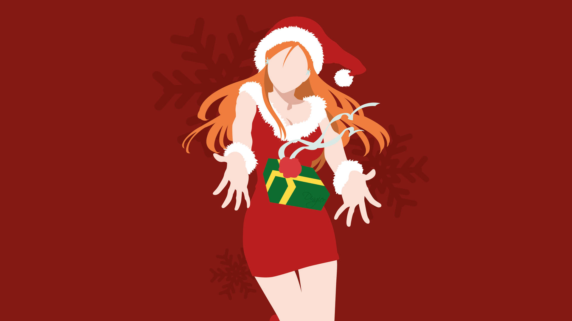 Minimalist Christmas Orihime Inoue Bleach 4k Ultra Hd Background