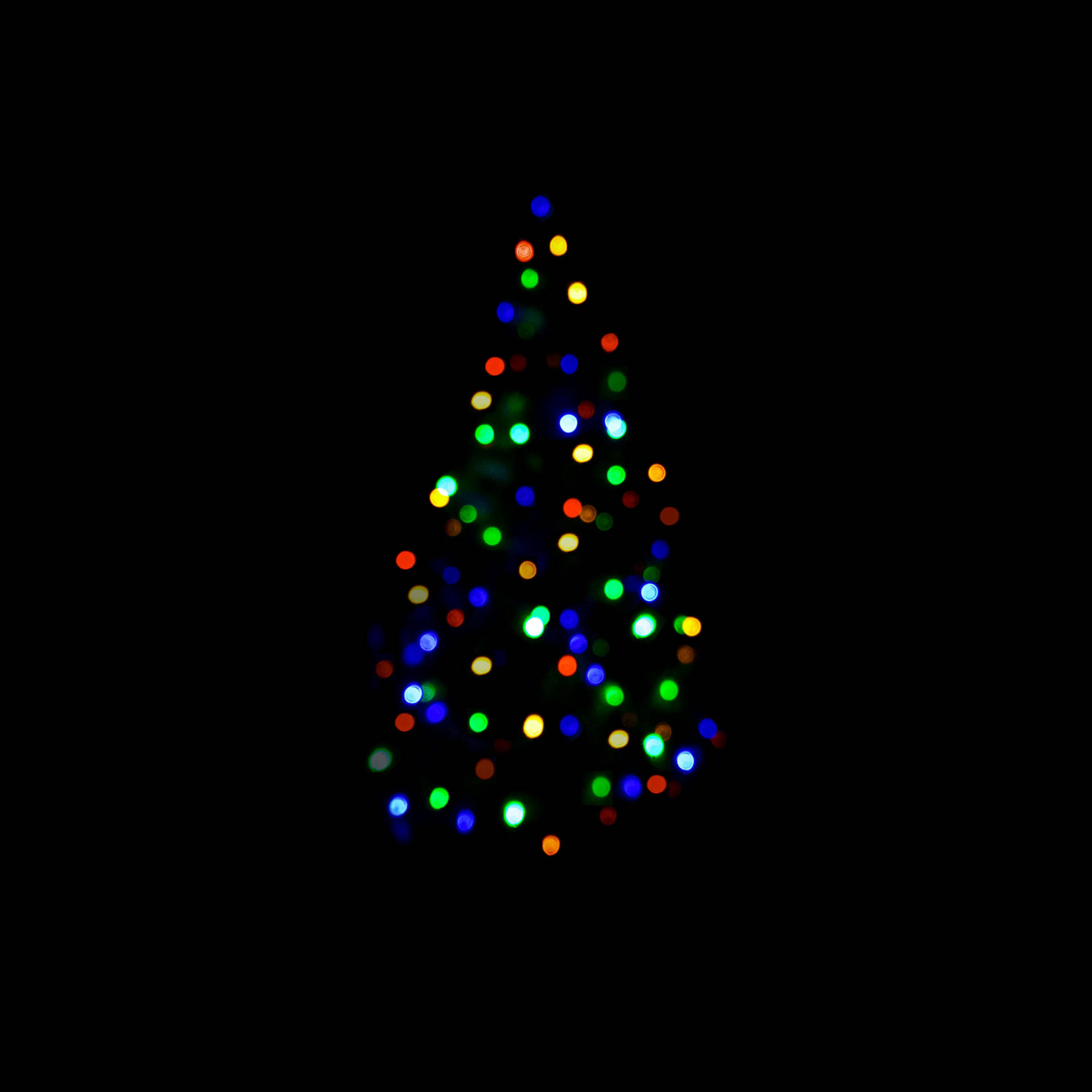 Minimalist Christmas Tree Lights Bokeh Background