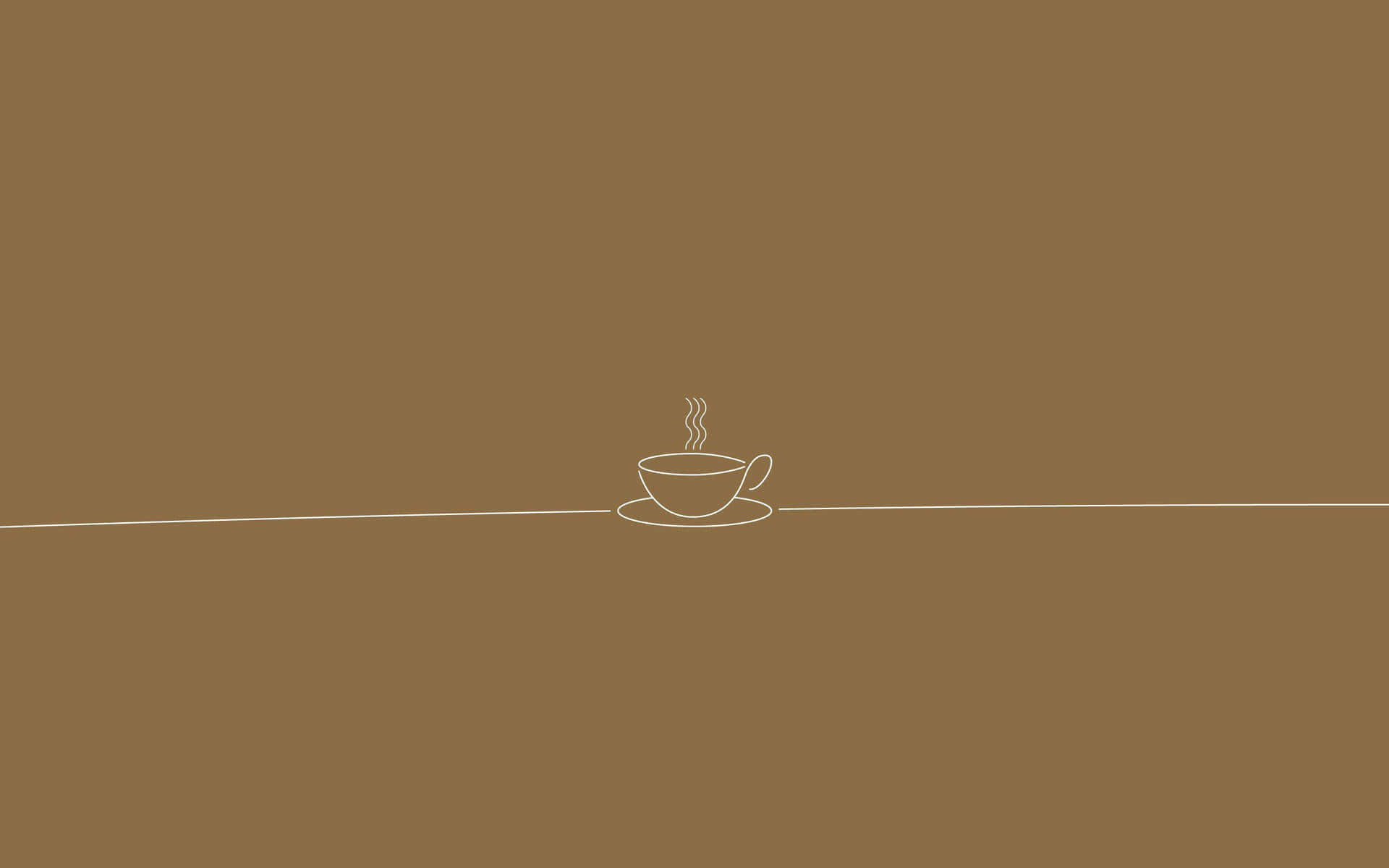 Minimalist Coffee Cup Brown Aesthetic Desktop Wallpaper Background