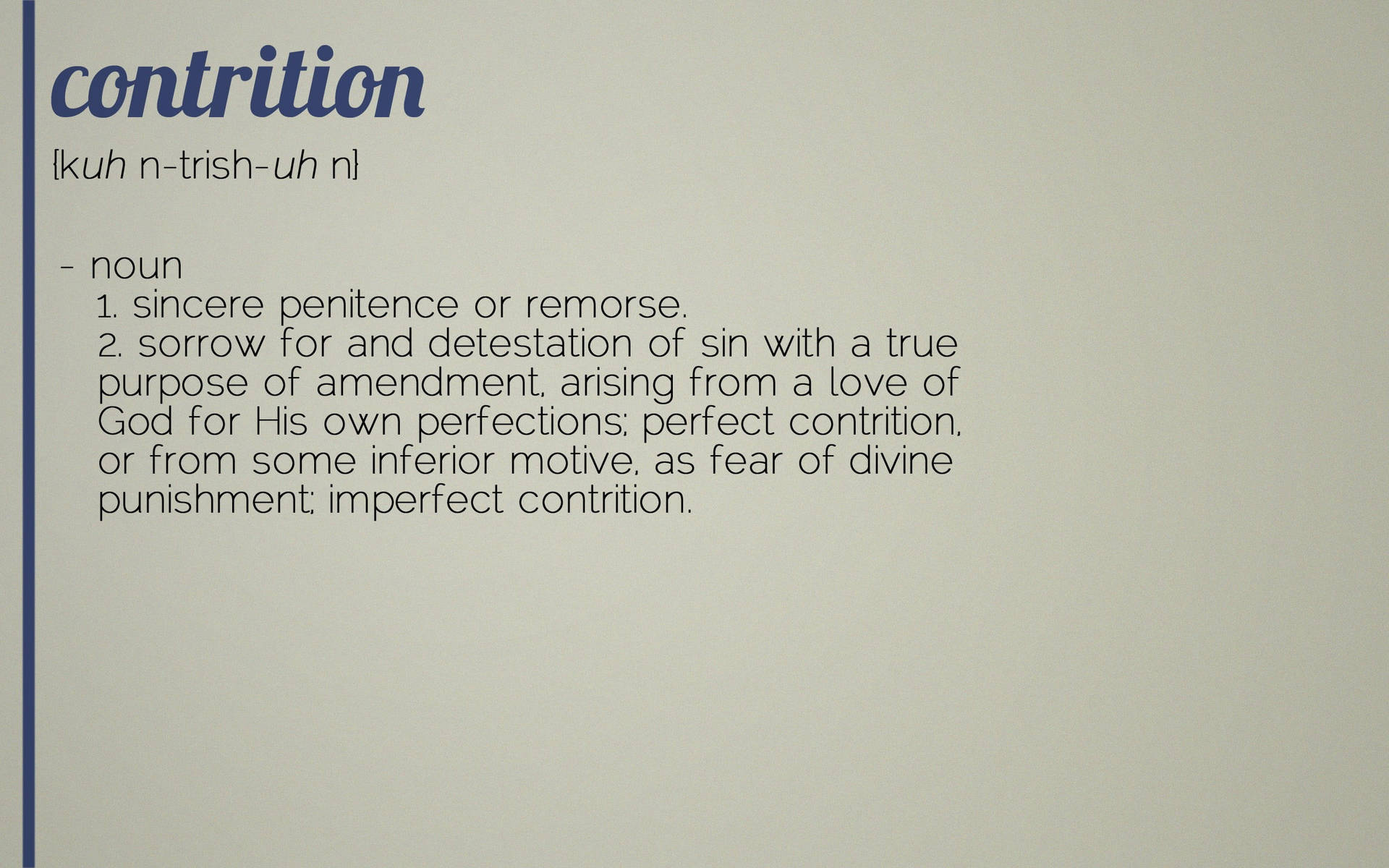 Minimalist Contrition Dictionary Meaning