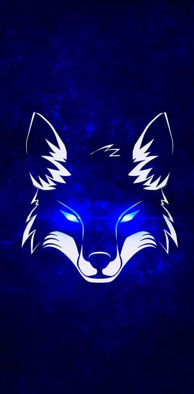 Minimalist Cool Blue Wolf Icon