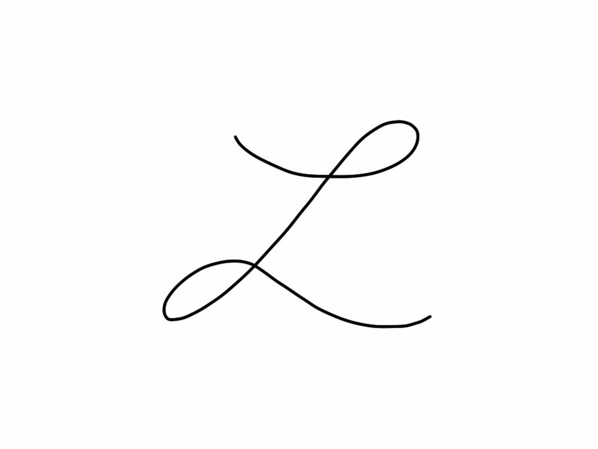Minimalist Cursive Letter L