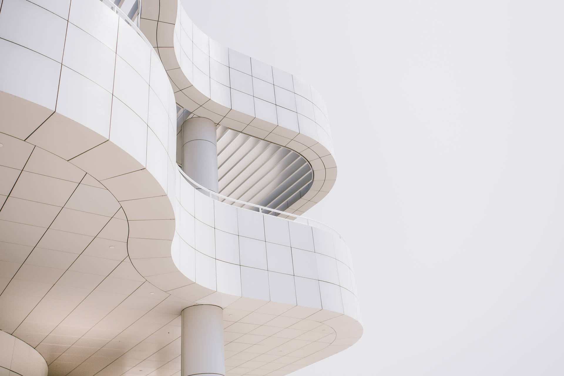 Minimalist Curved Balcony Architecture Background