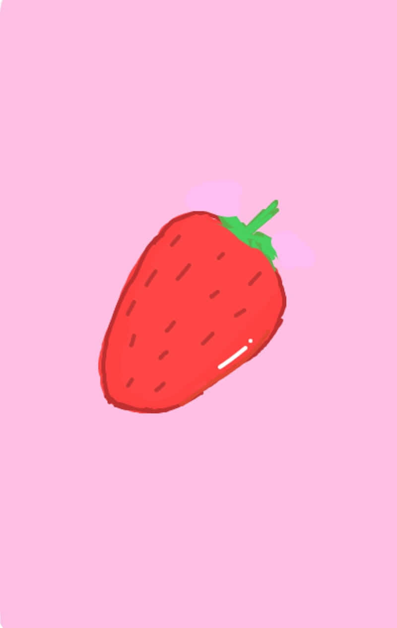 Minimalist Cute Fruit Strawberry Background