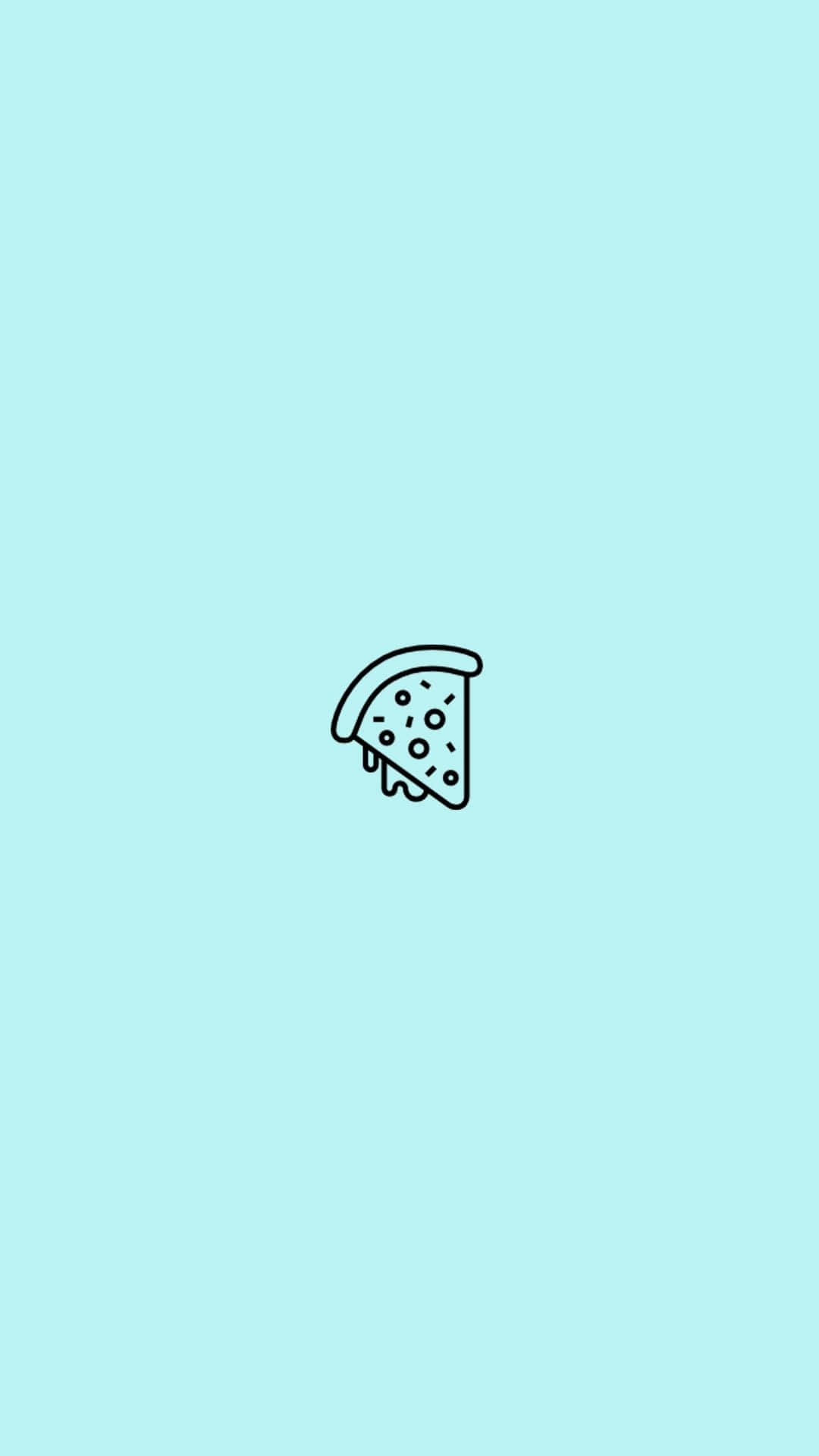 Minimalist Cute Iphone Teal Pizza Icon Background