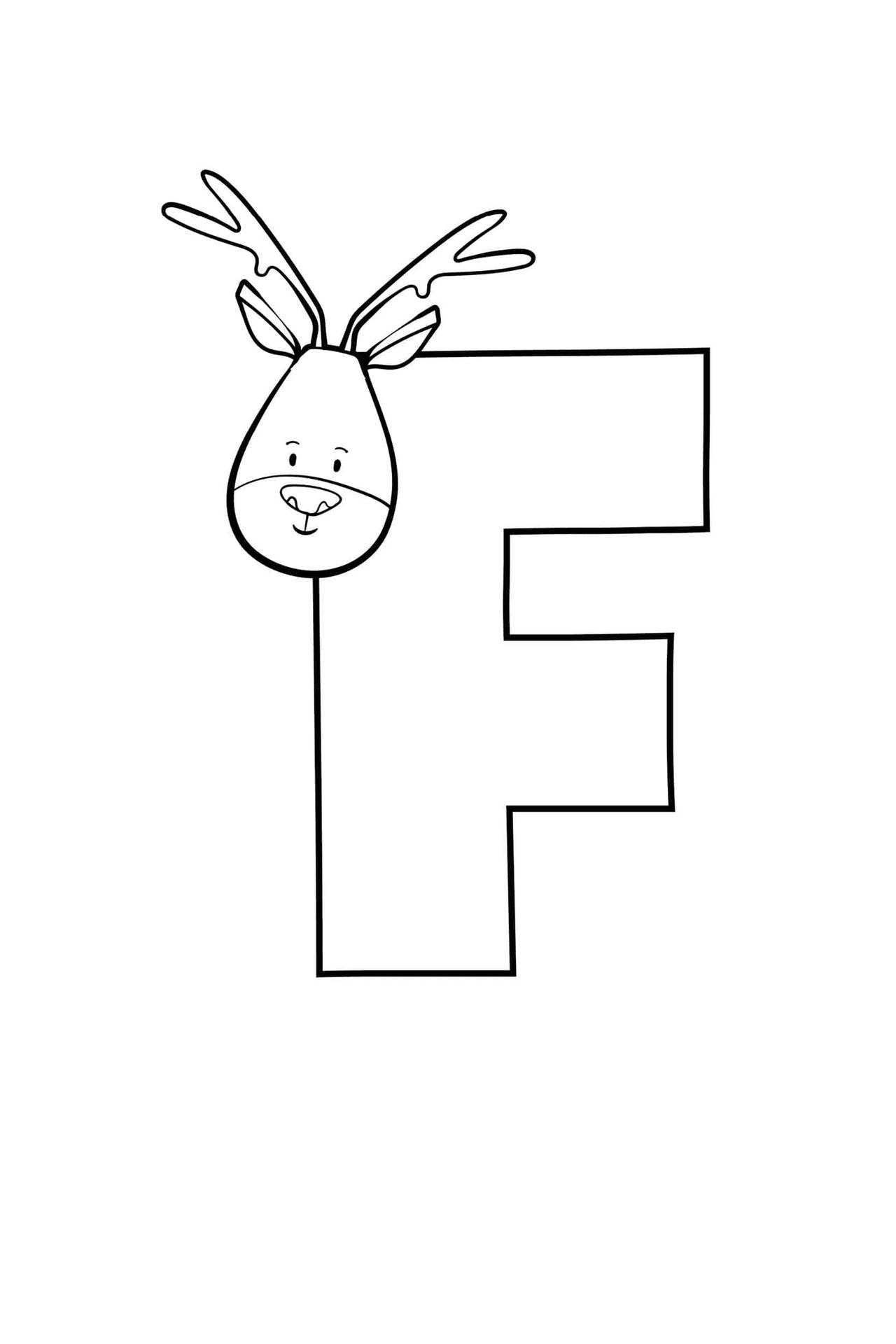 Minimalist Cute Letter F With Deer