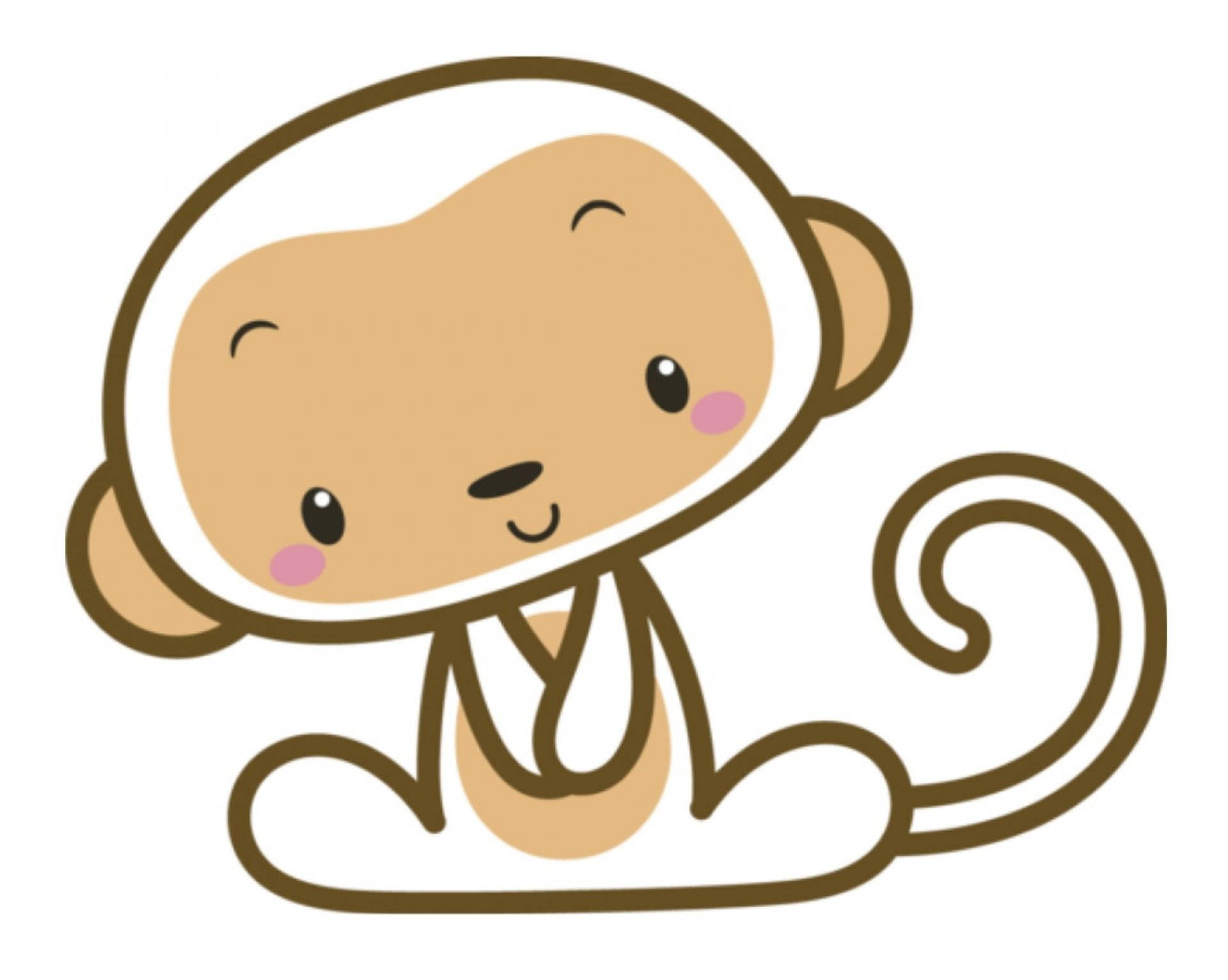 Minimalist Cute Monkey Art