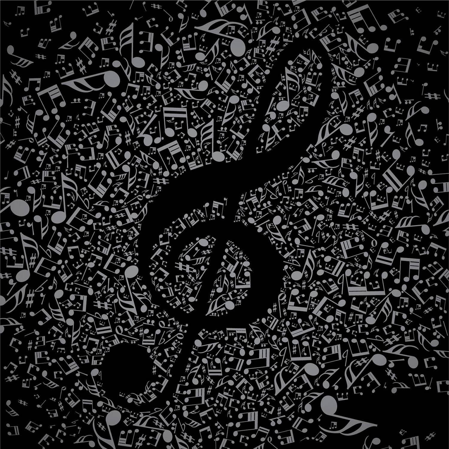 Minimalist Cute Music Treble Clef And Symbols Background