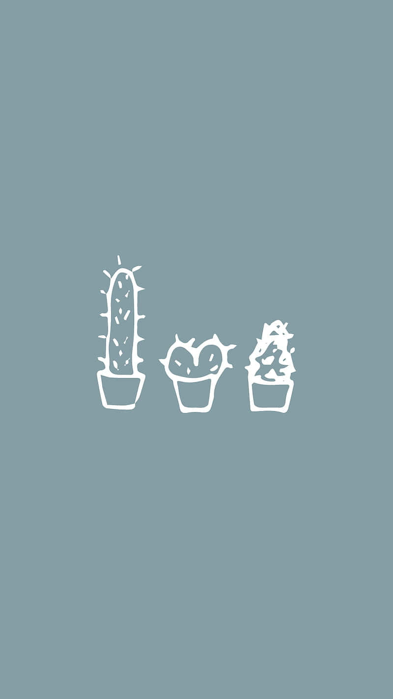 Minimalist Cute Plant Drawing Background
