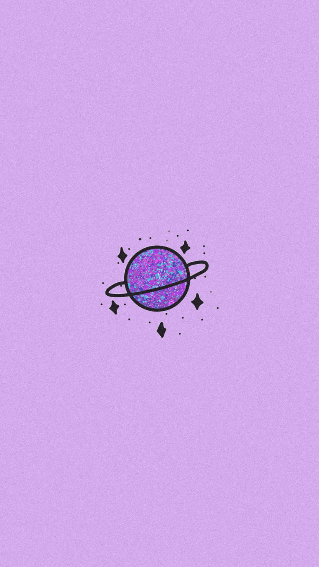 Minimalist Cute Purple Aesthetic Planet Background