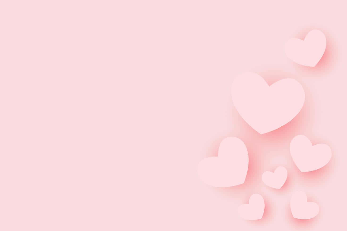 Minimalist Cute Valentines Pink Hearts