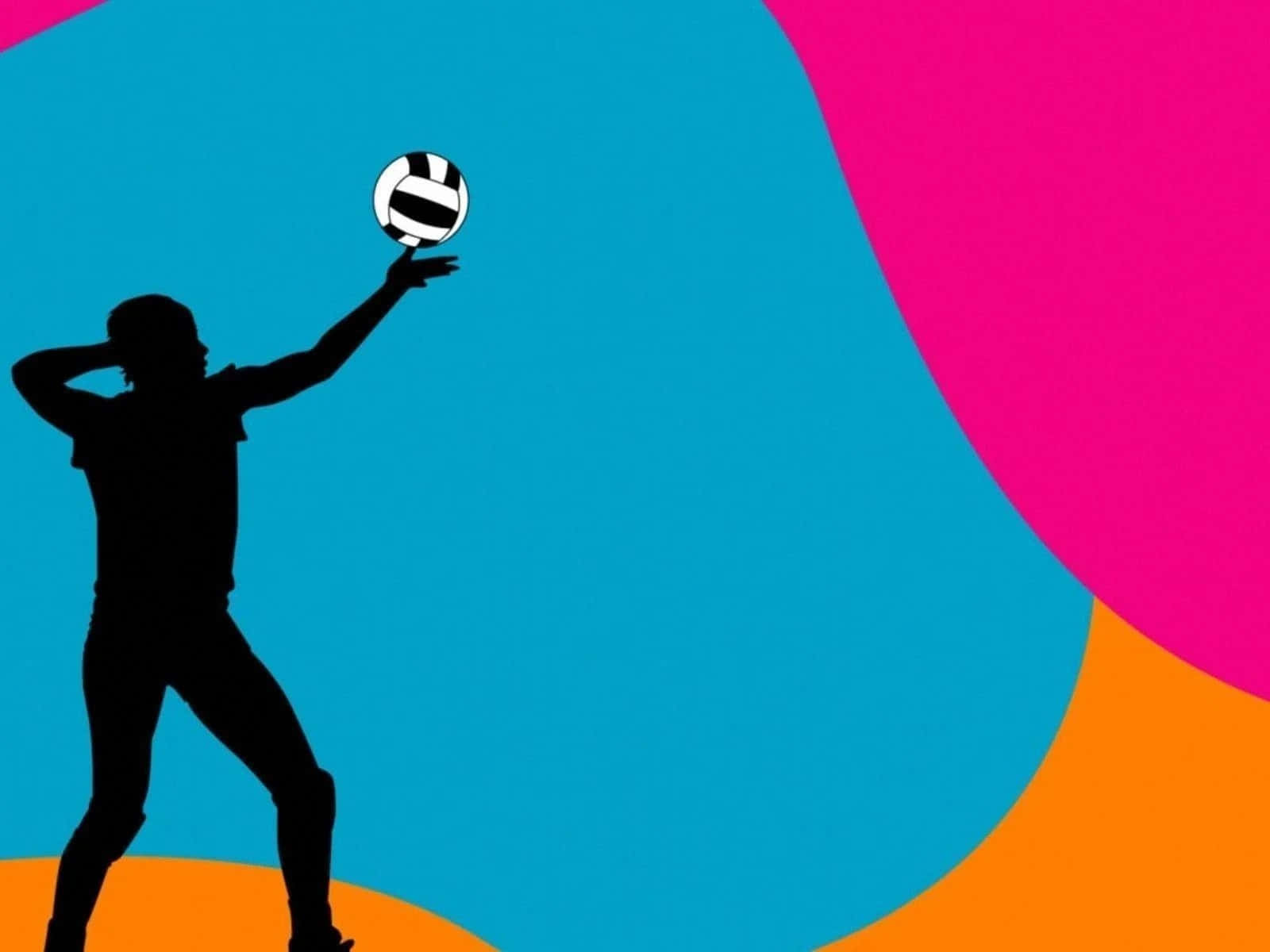 Minimalist Cute Volleyball Art Background