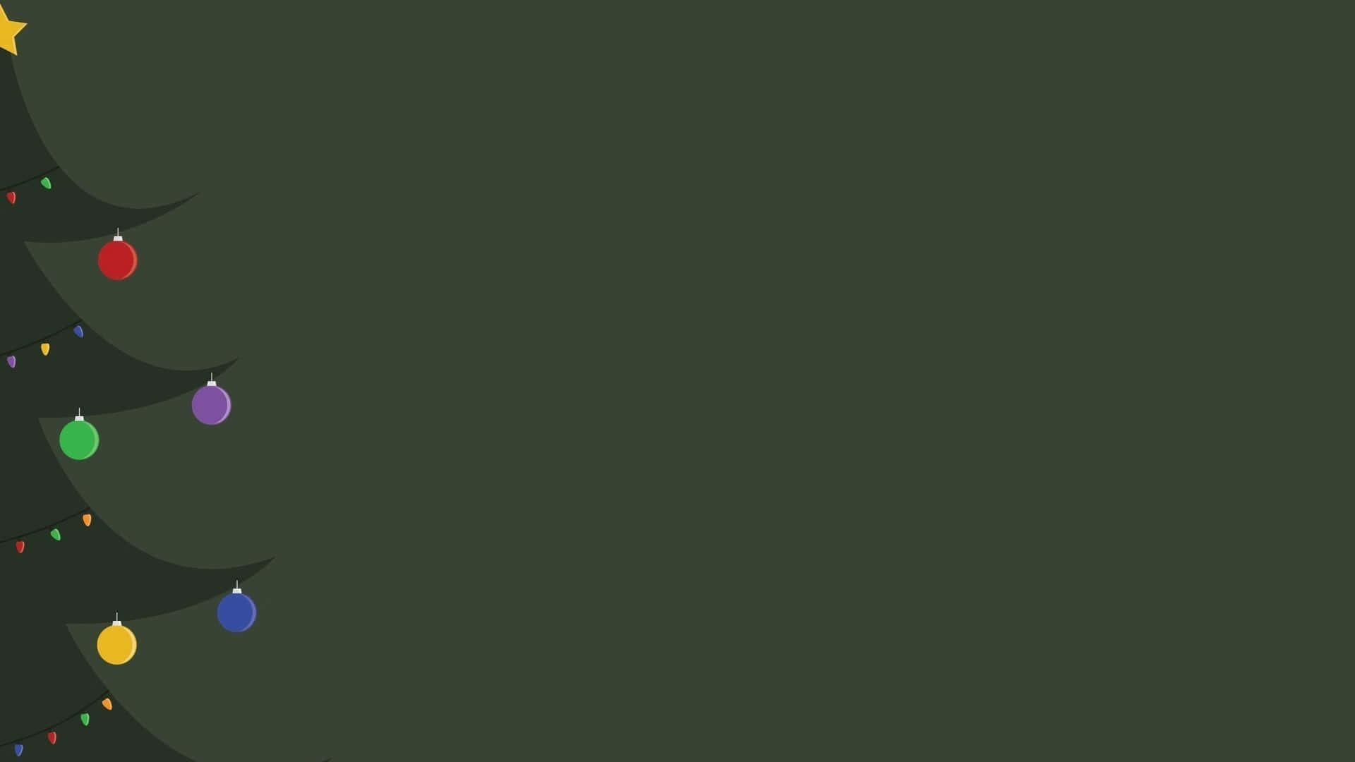 Minimalist Dark Green Christmas Tree Background