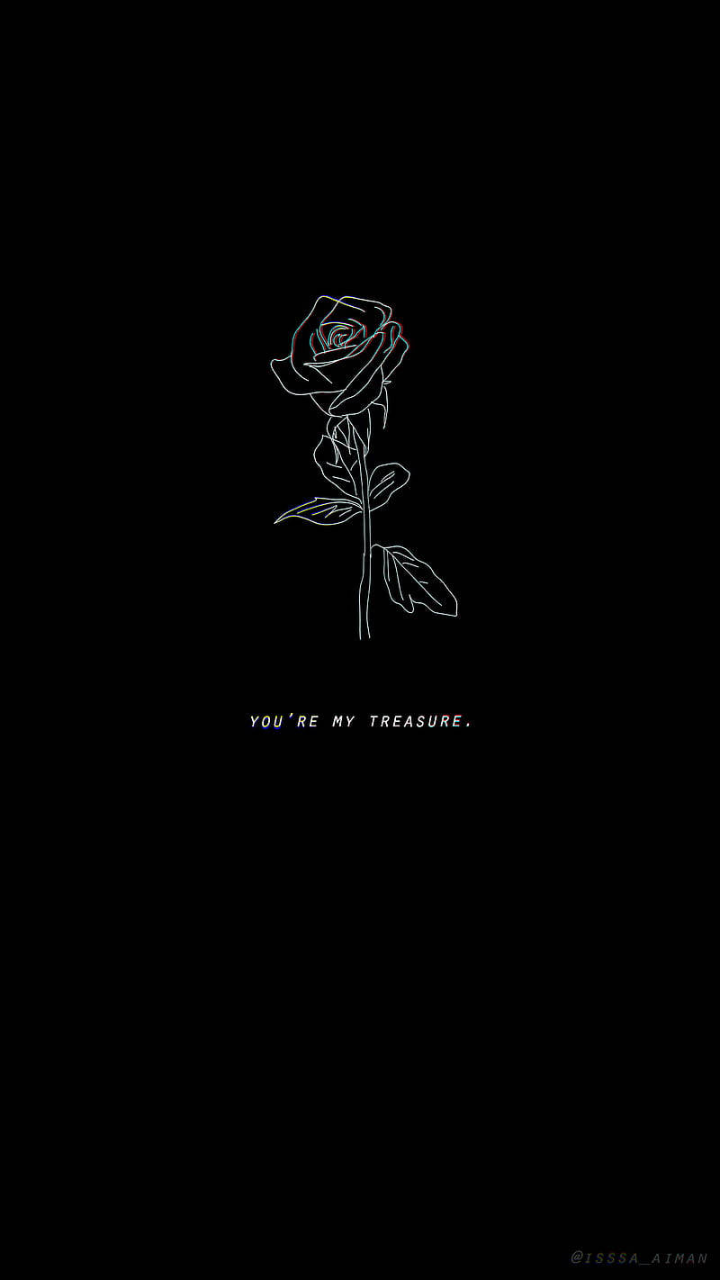 Minimalist Dark Rose Art Quote Background