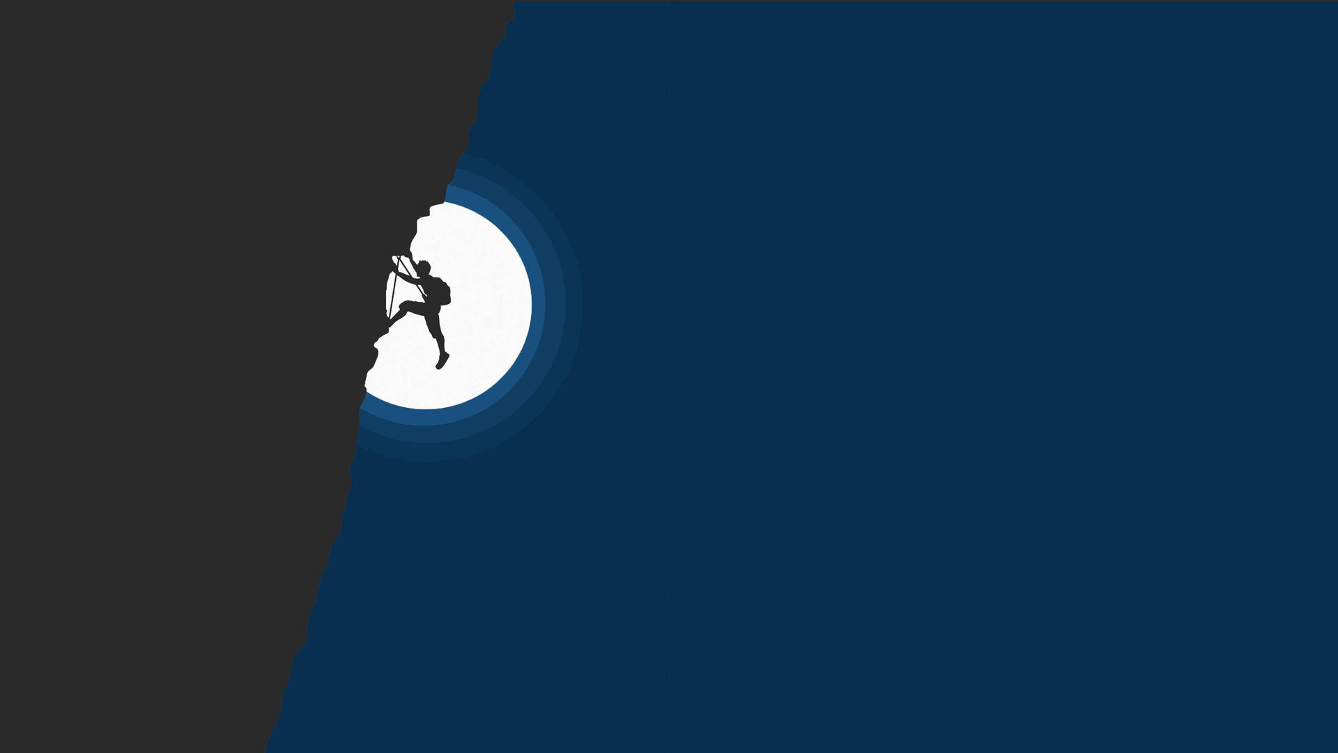 Minimalist Desktop Hiker At Night Background