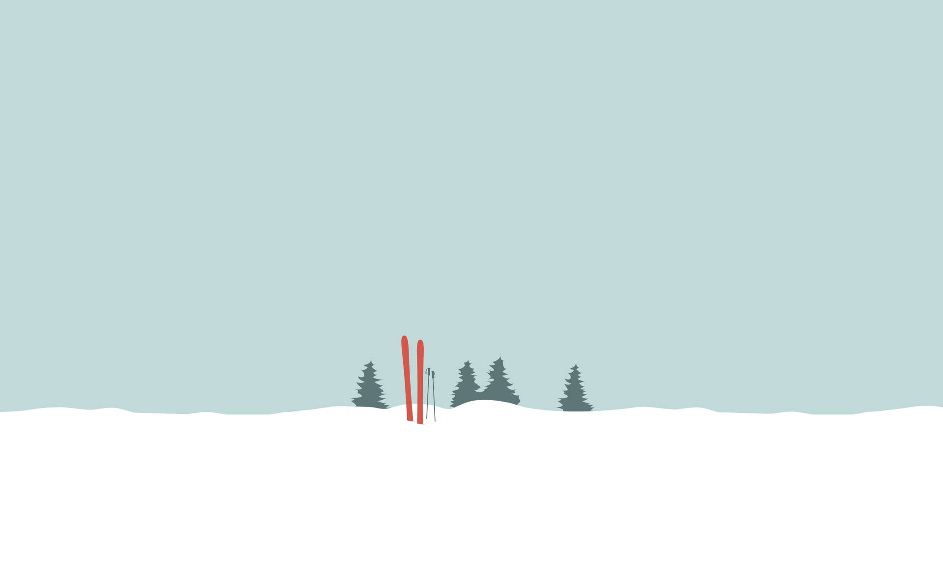 Minimalist Desktop In Snow