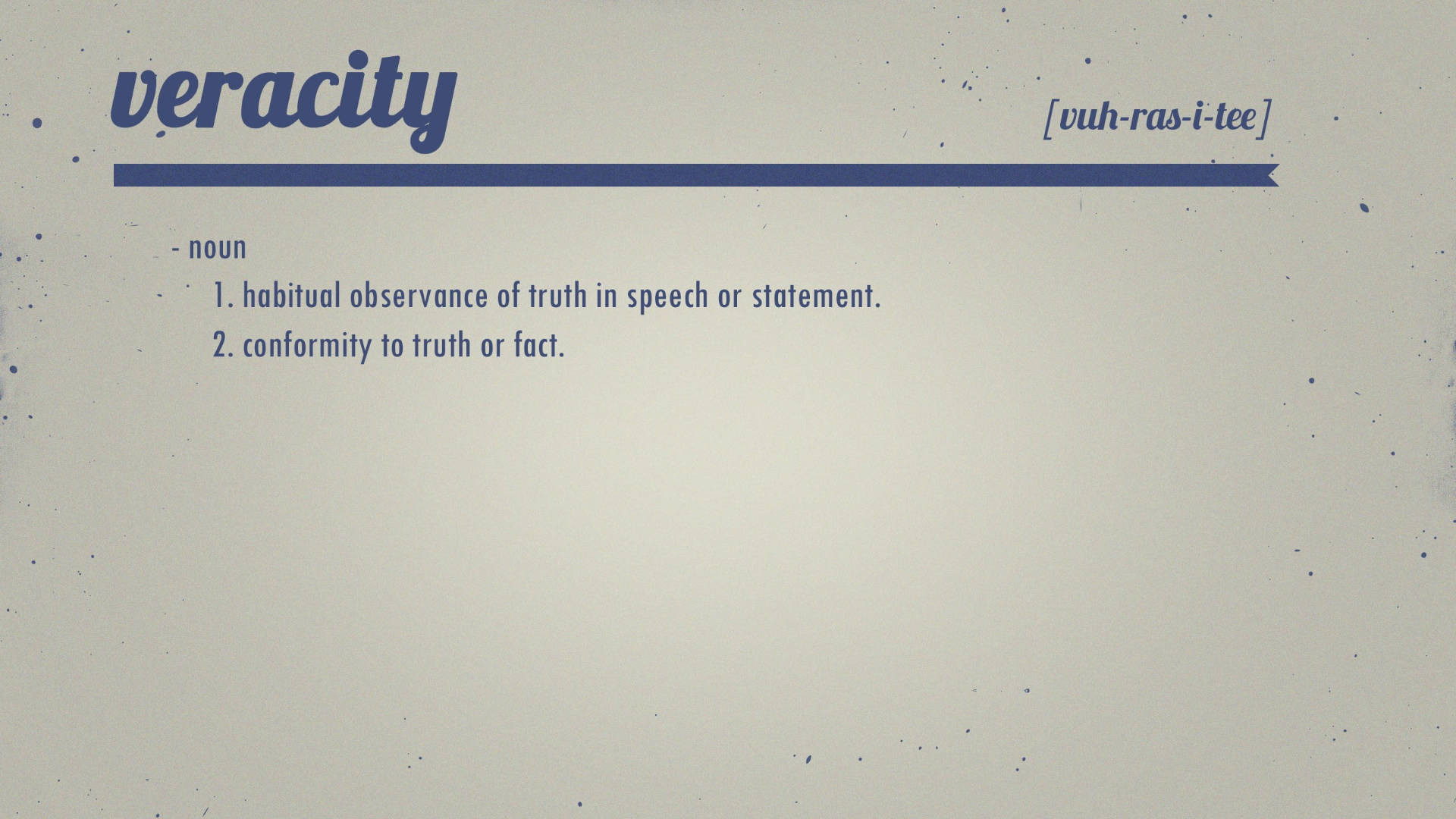 Minimalist Dictionary Veracity Meaning Background
