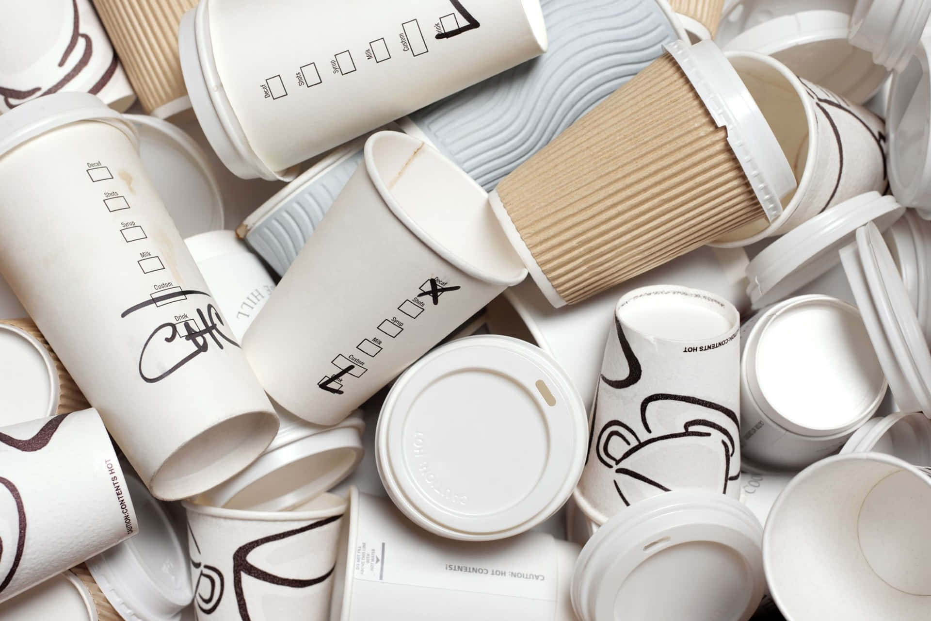 Minimalist Disposable Cups Background