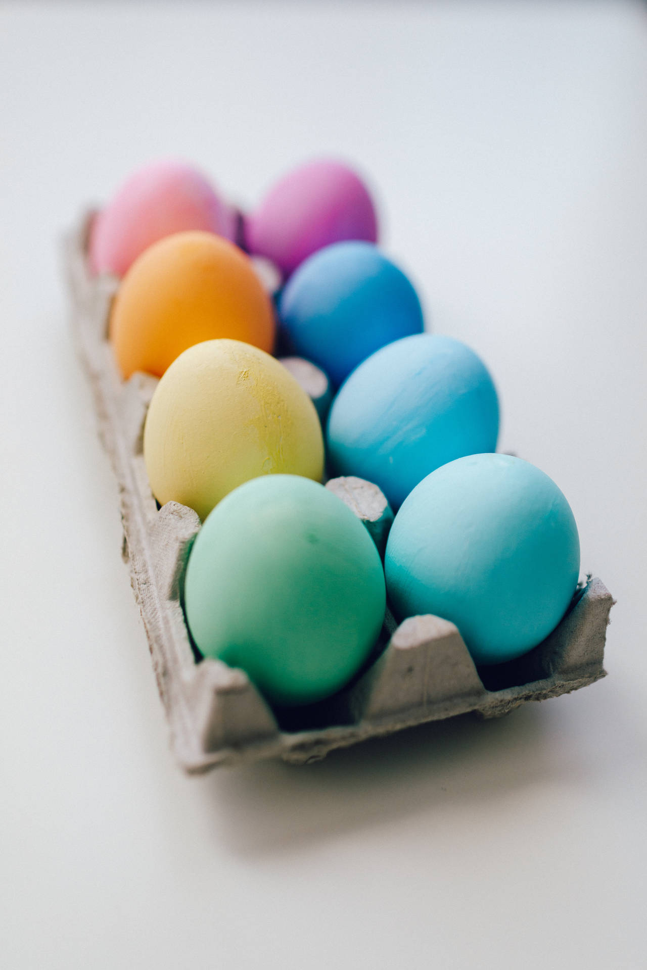 Minimalist Easter Eggs In Pastel Colors Background