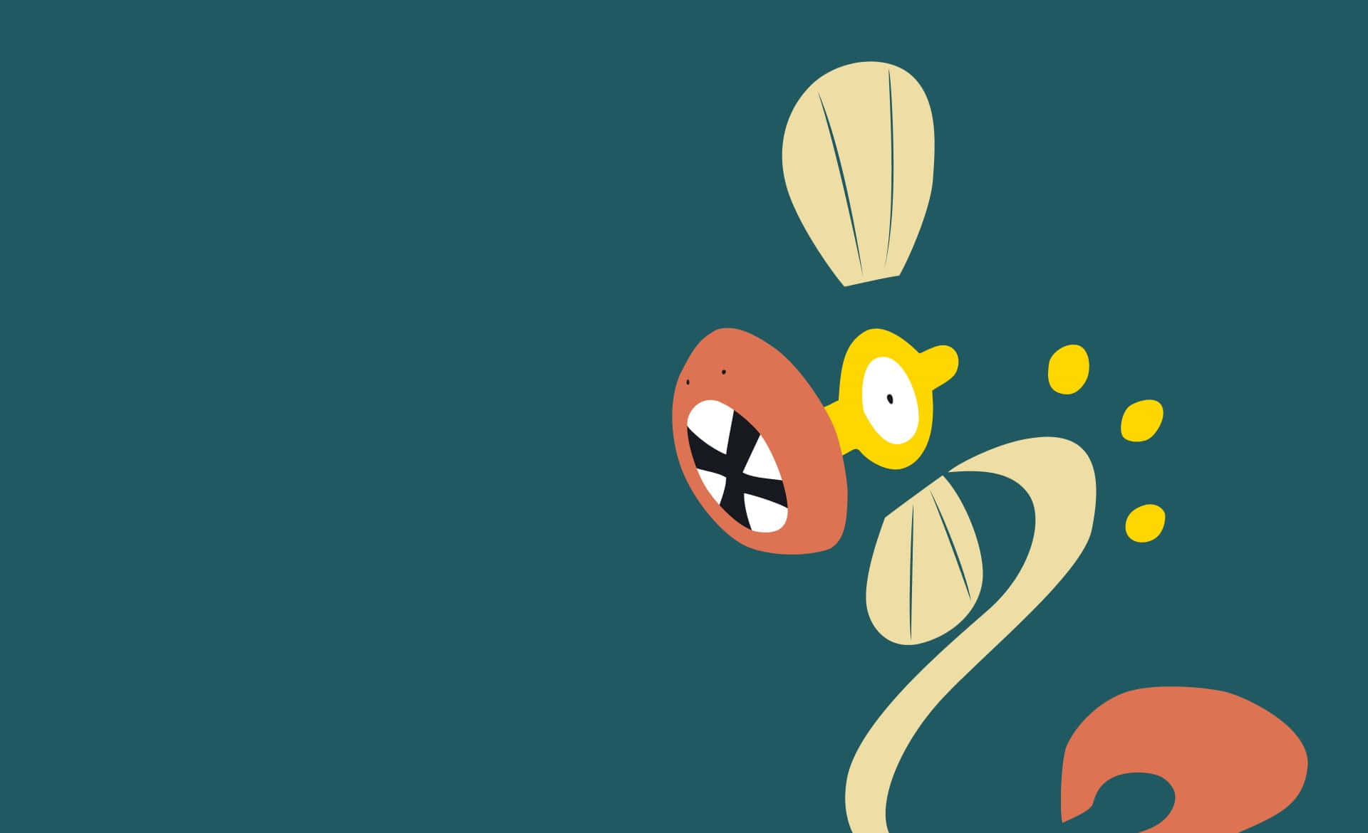 Minimalist Eelektrik Artwork, Representing The Pokemon Eelektrik's Blue Flashes Background