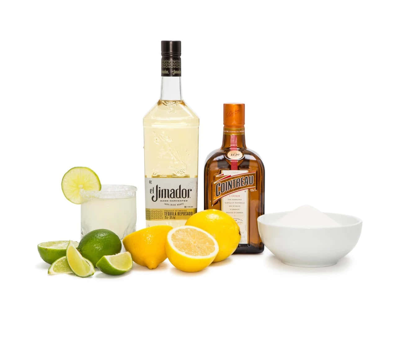 Minimalist El Jimador Reposado Tequila And Cointreau Liquor Background