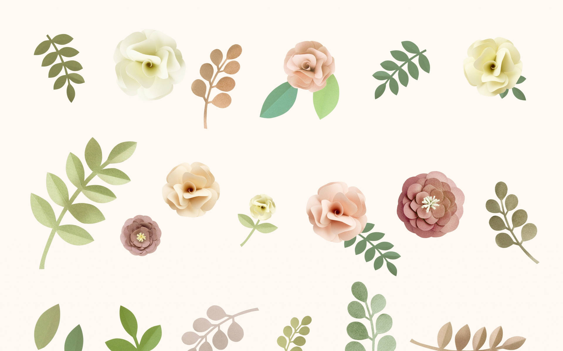 Minimalist Floral Design In Pastel Shades Background