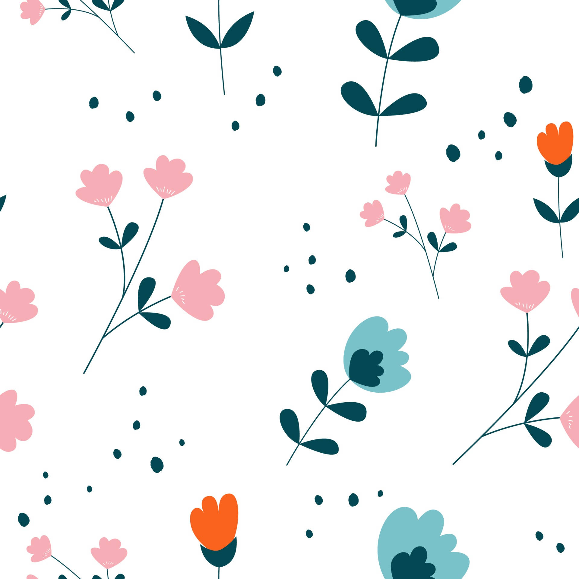 Minimalist Flower Design Vector Art Background