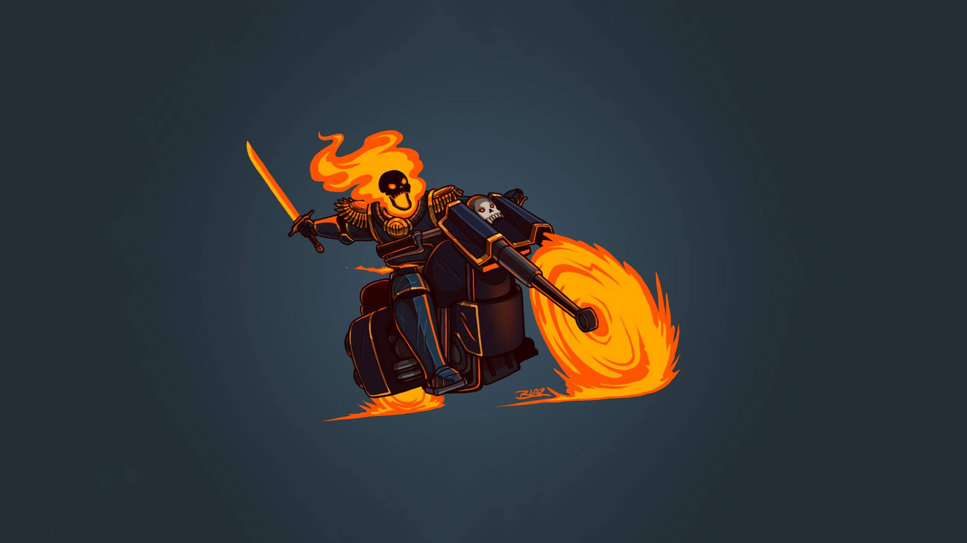 Minimalist Ghost Rider Background