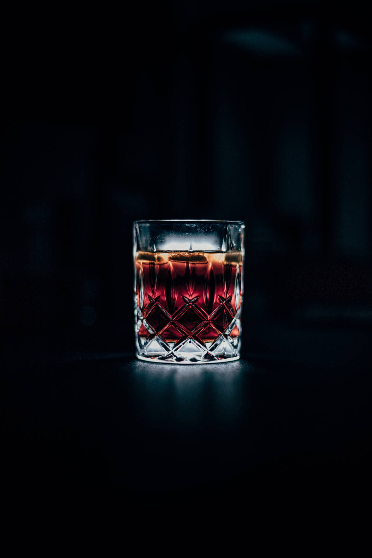 Minimalist Glass Of Whiskey Background