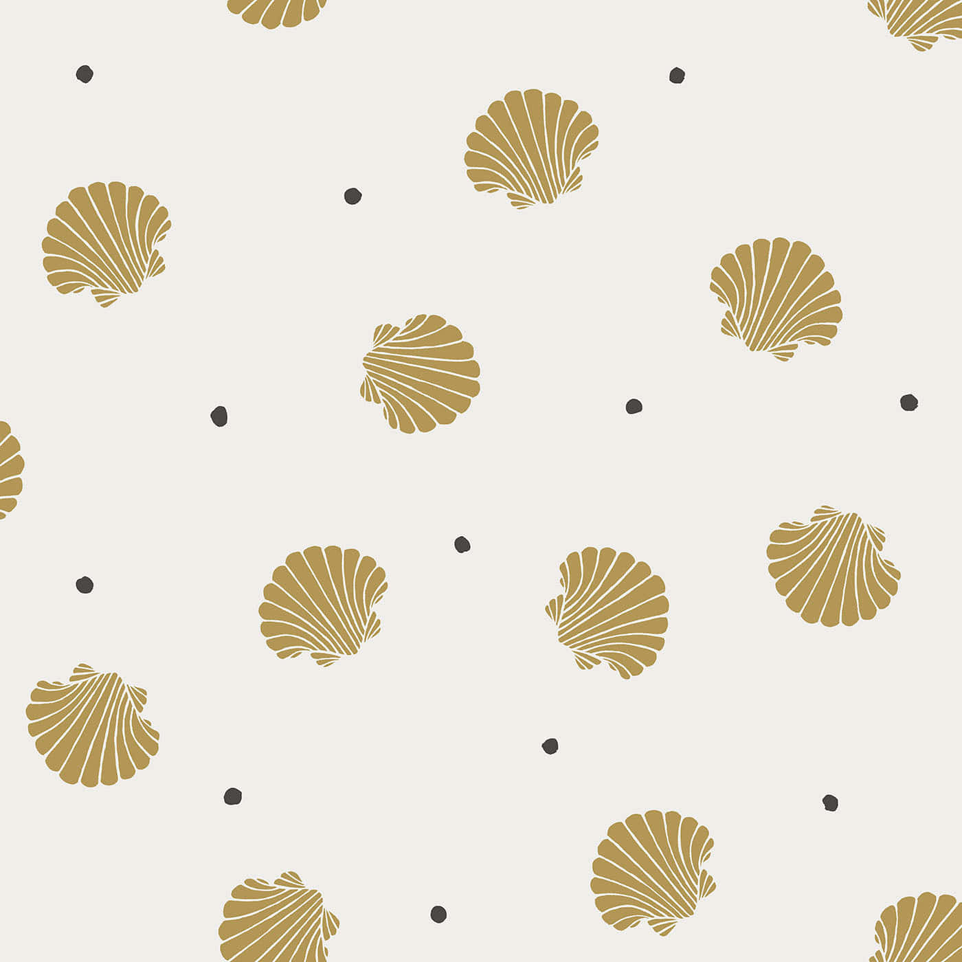 Minimalist Golden Seashell Pattern