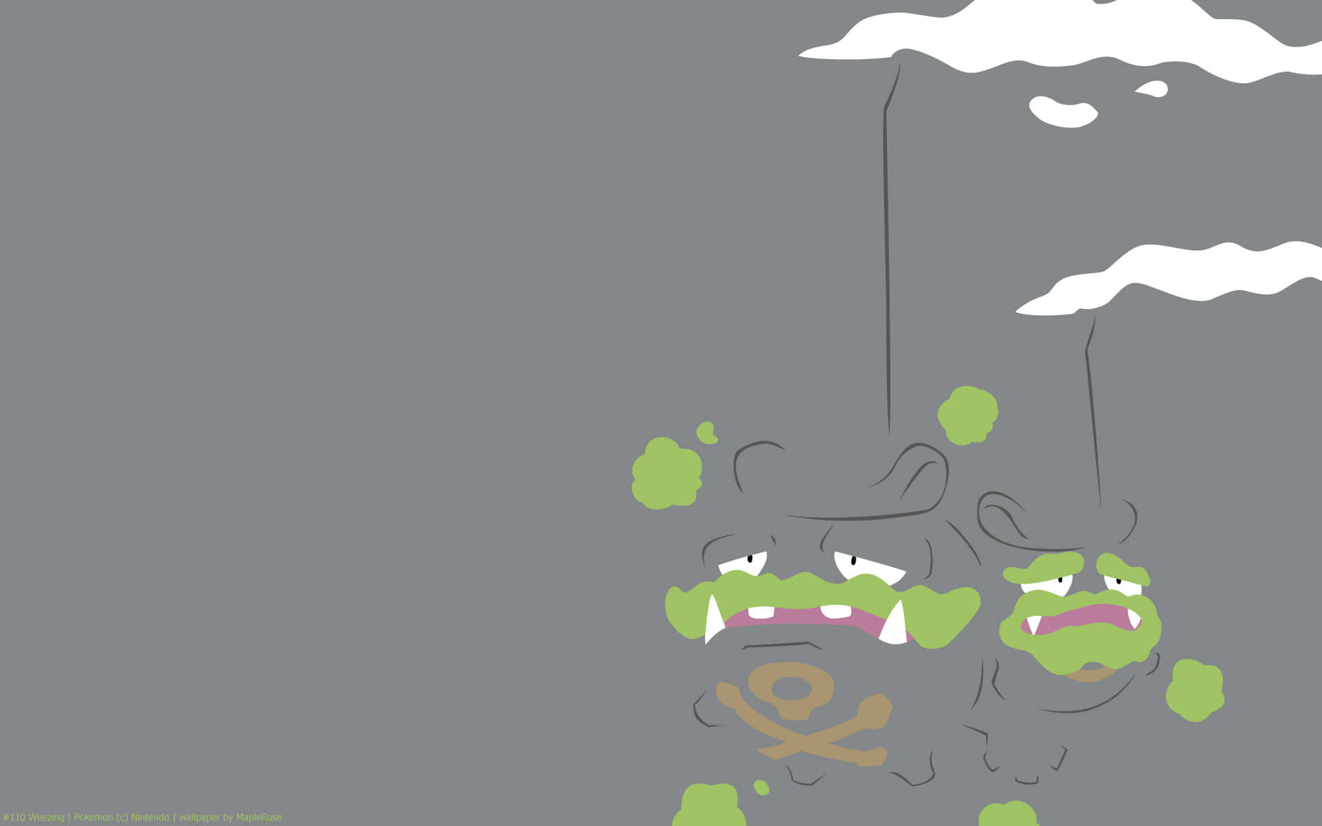 Minimalist Gray Galarian Weezing Background