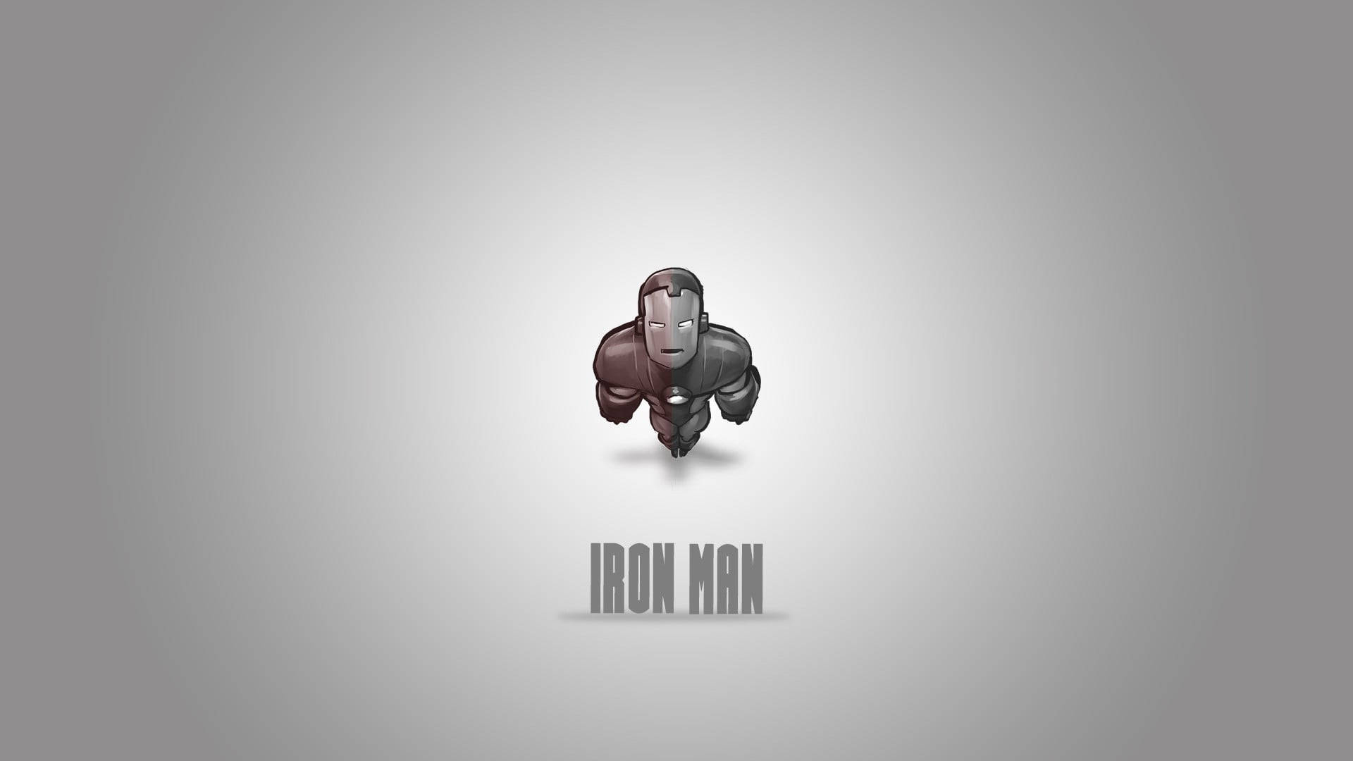 Minimalist Gray Iron Man Logo