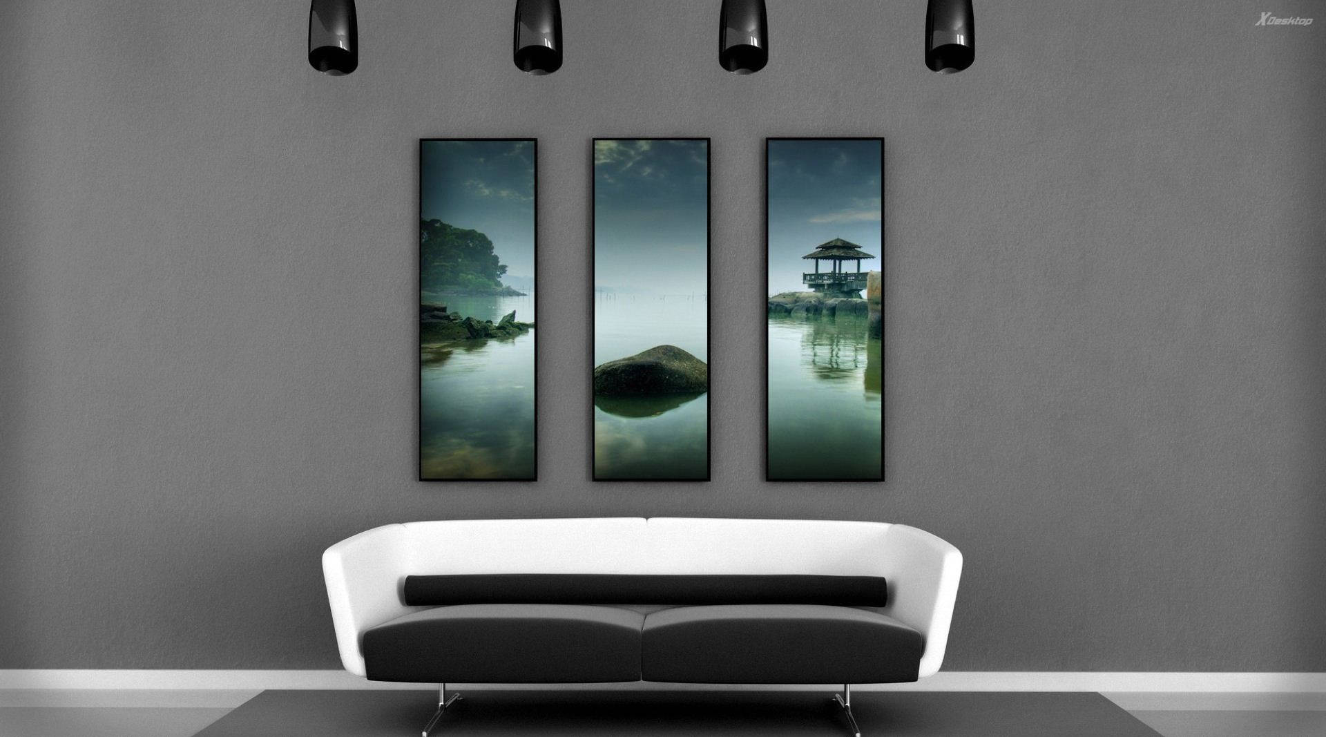 Minimalist Gray Theme Living Room Background