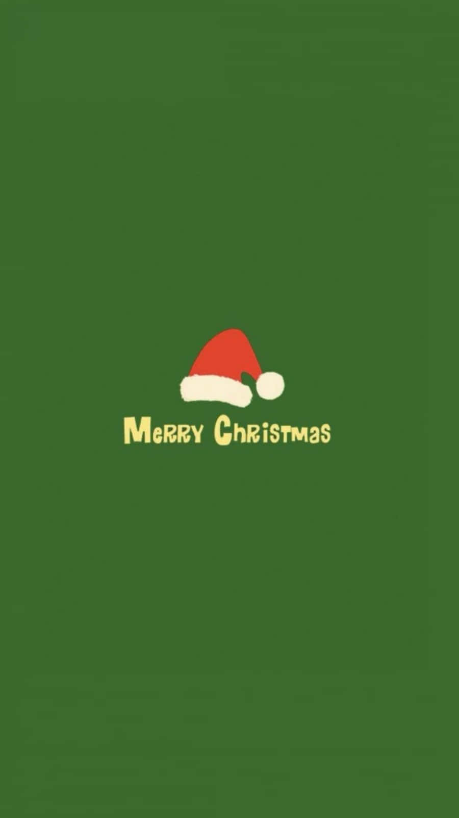 Minimalist Green Christmas And Santa Hat Background