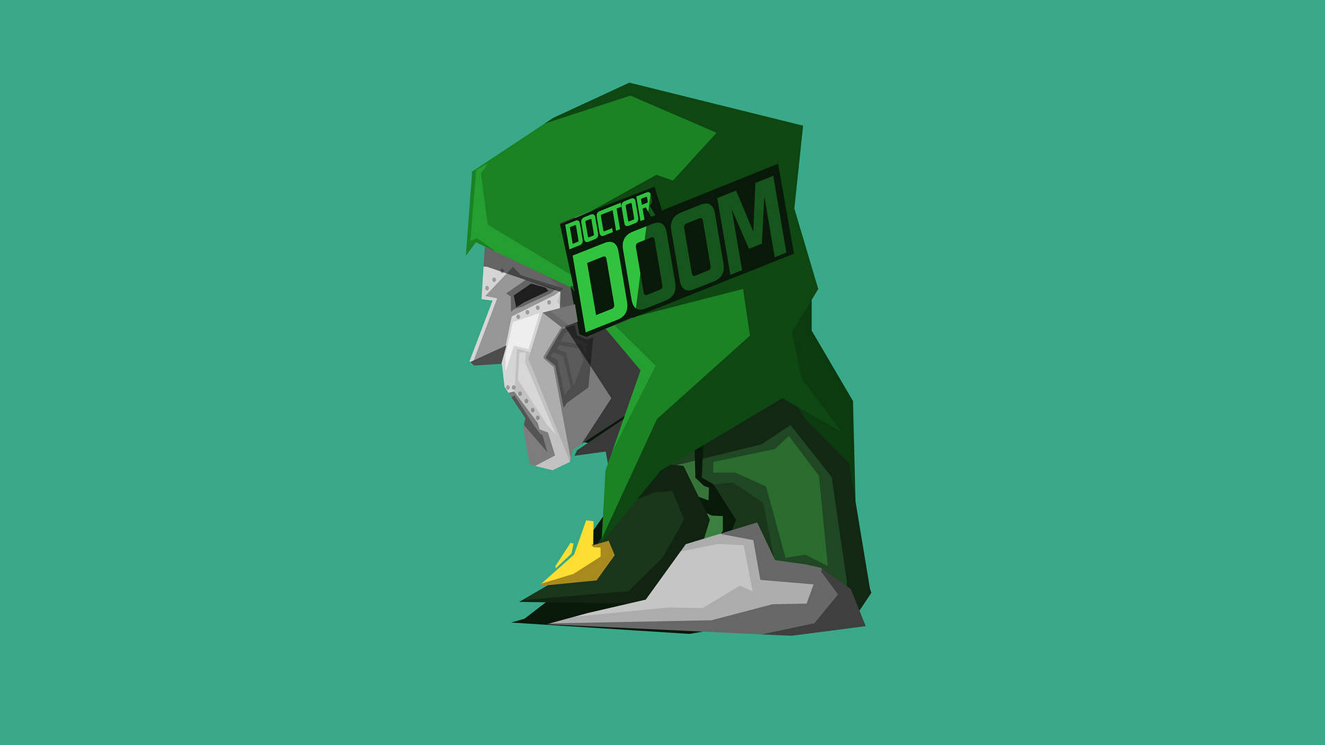 Minimalist Green Doctor Doom Background