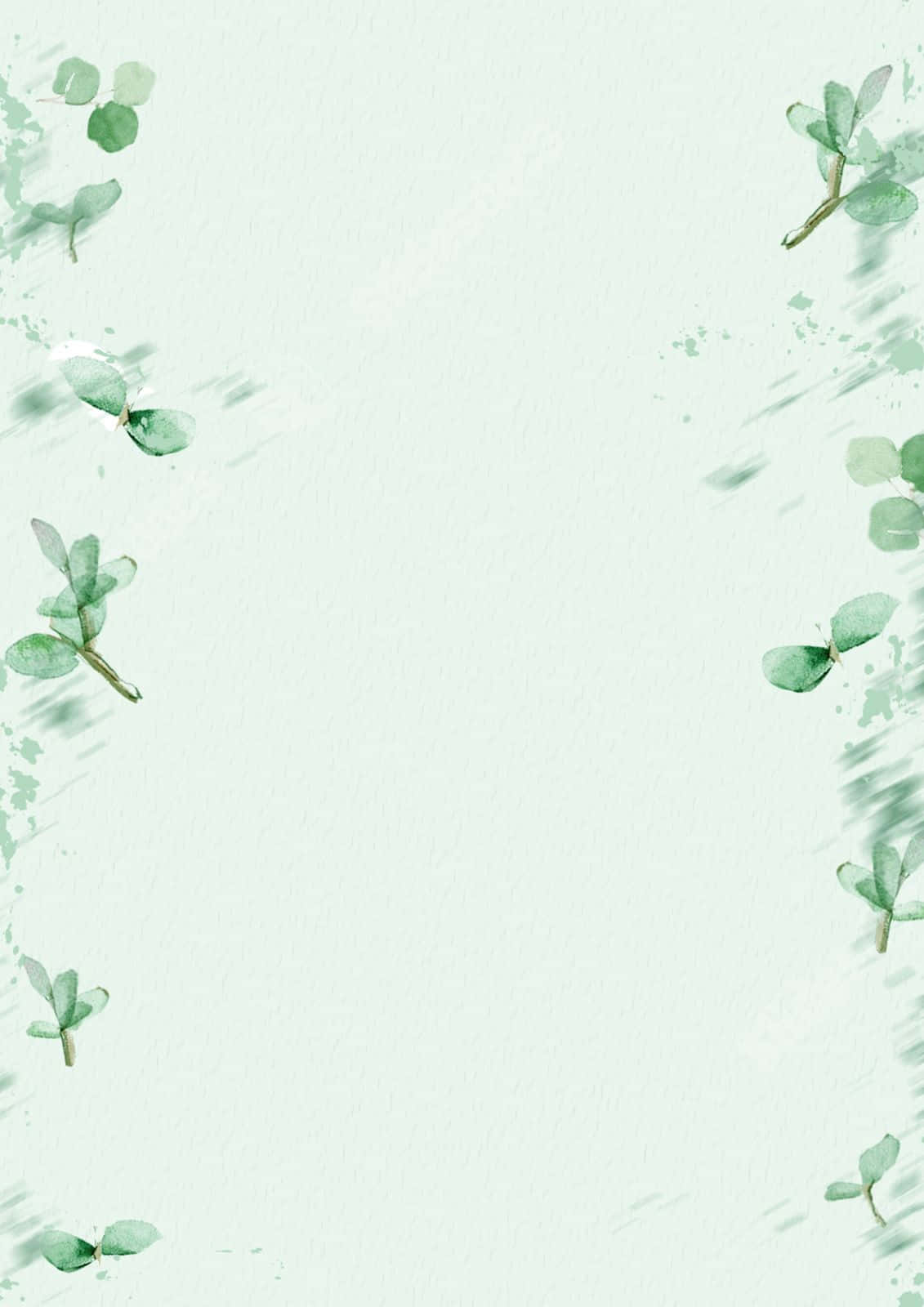 Minimalist Green Eucalyptus Frame Background