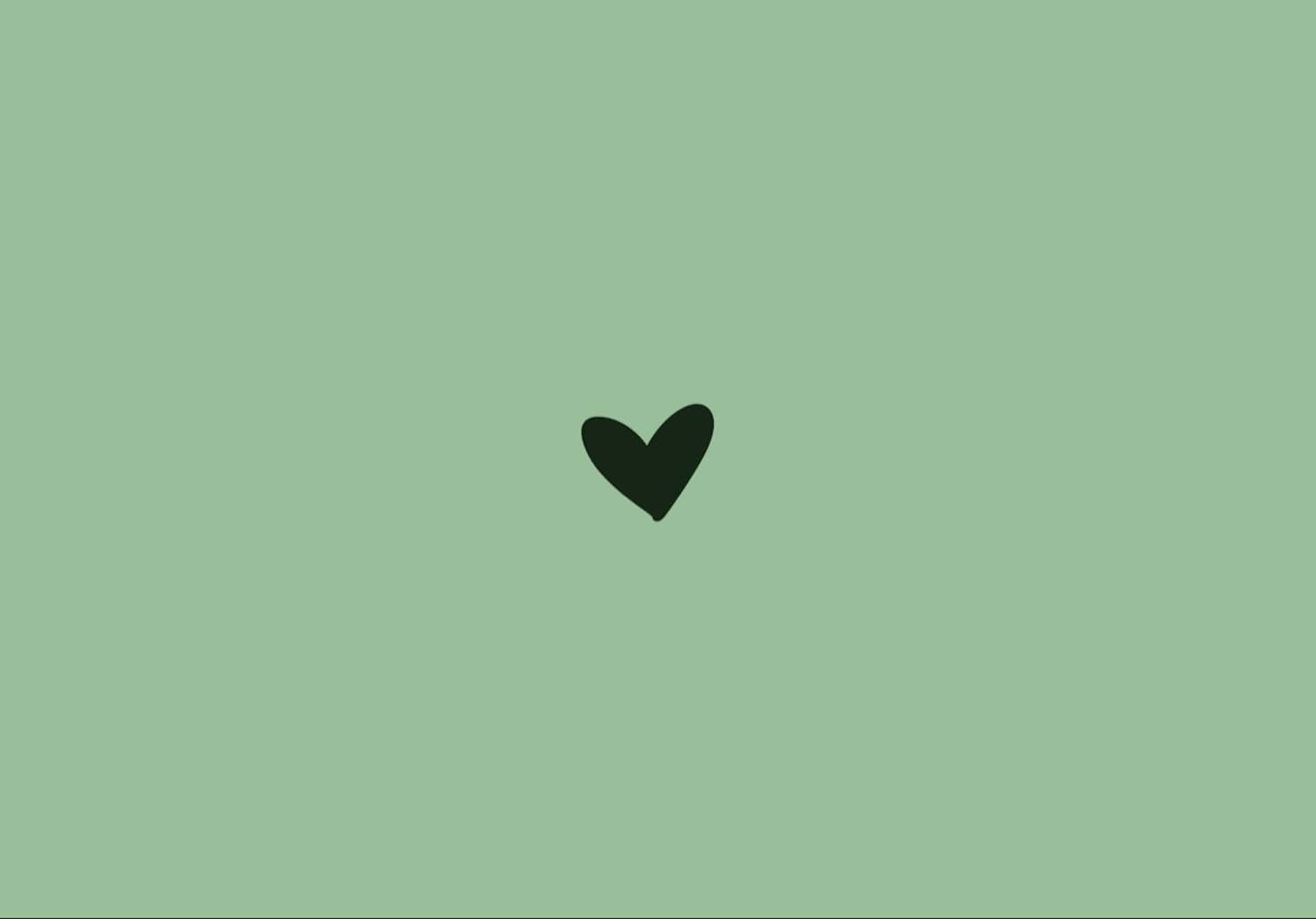Minimalist Green Heart Wallpaper