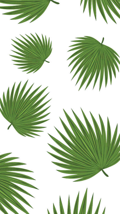 Minimalist Green Palm Leaves Pattern