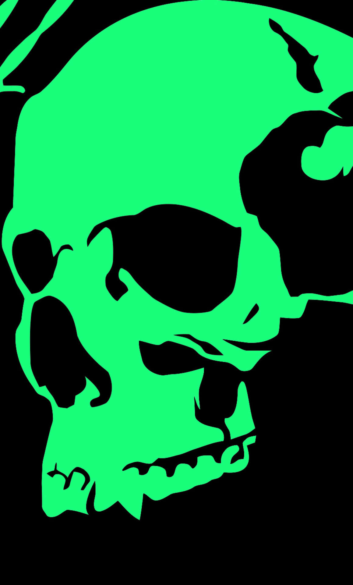 Minimalist Green Skull Graphic Background