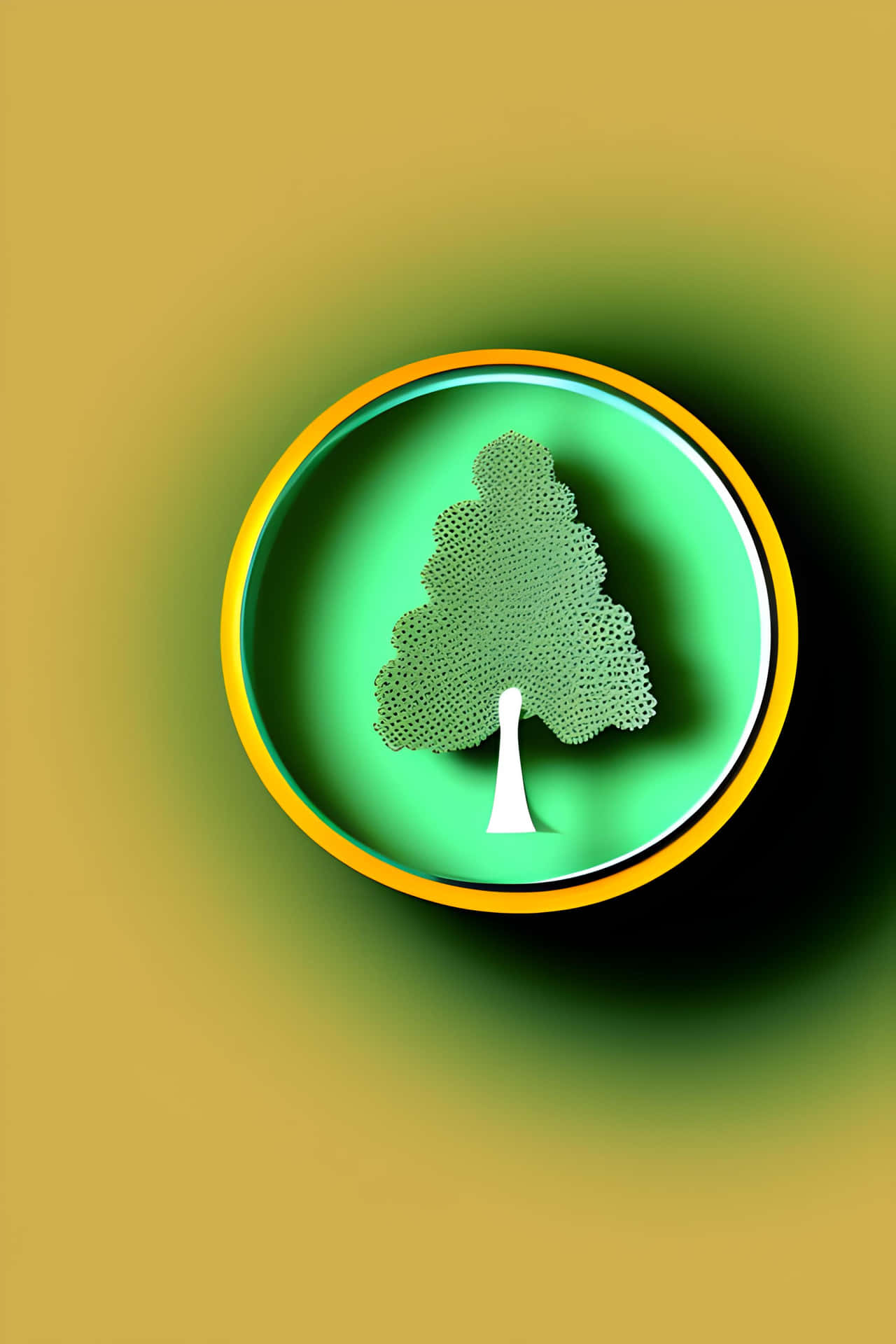 Minimalist Green Tree Abstract Background