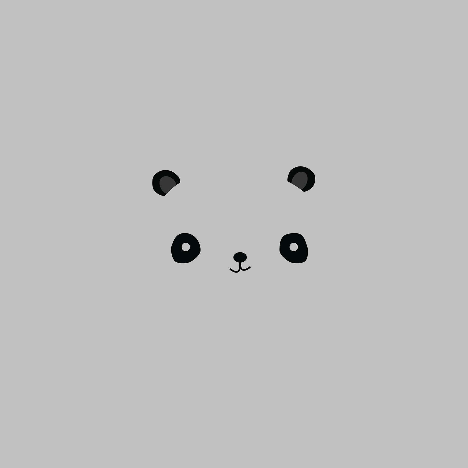 Minimalist Grey Panda Cute Girly Ipad