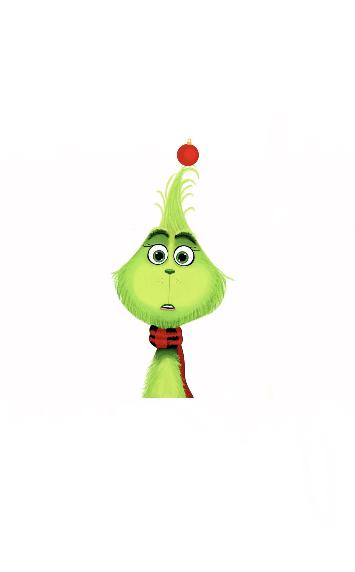 Minimalist Grinch In White Background