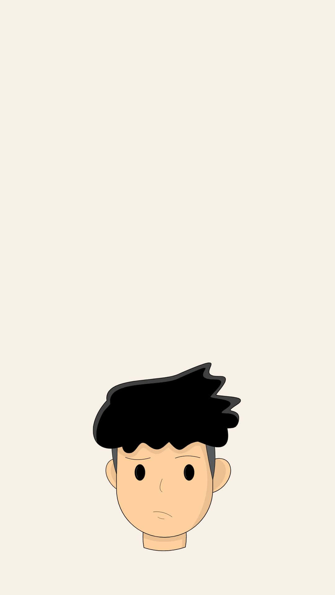 Minimalist Head Handsome Boy Cartoon Background