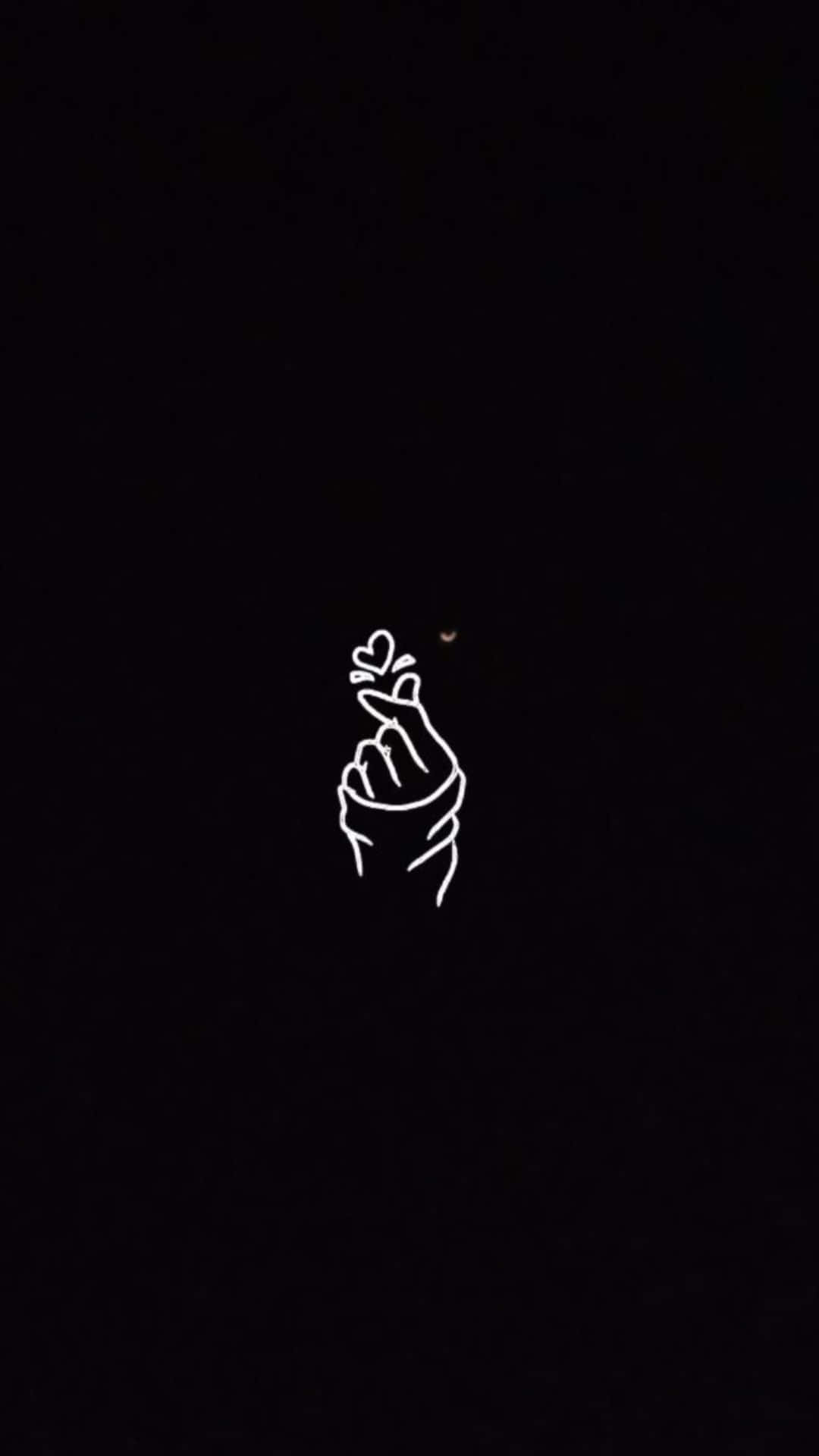Minimalist Heart Finger Gesture Wallpaper Background