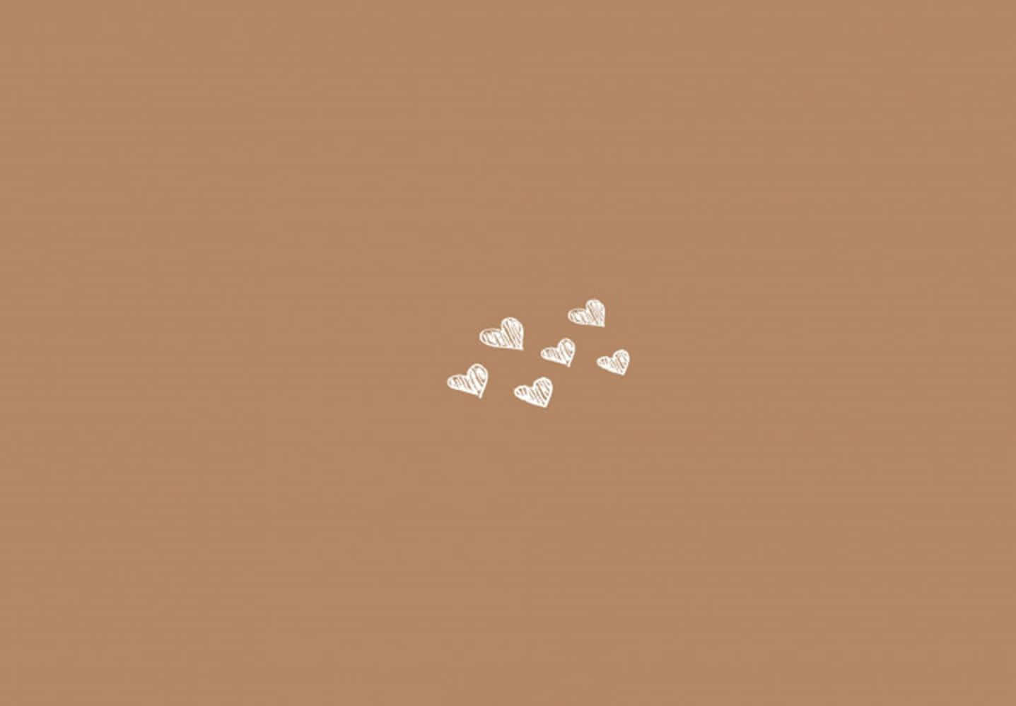 Minimalist Heartson Brown Background Background