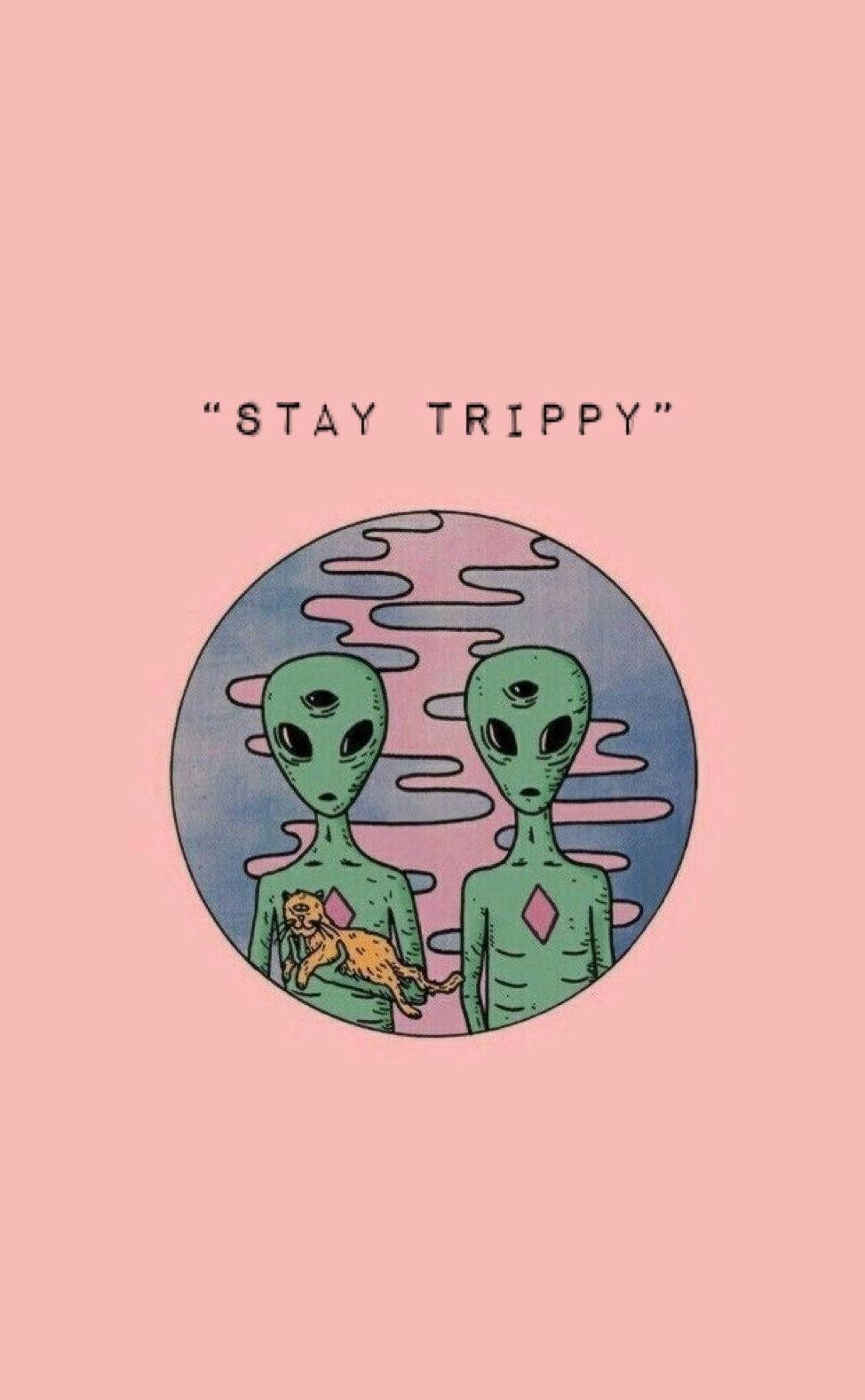 Minimalist Hippie Aesthetic Stay Trippy Alien Background