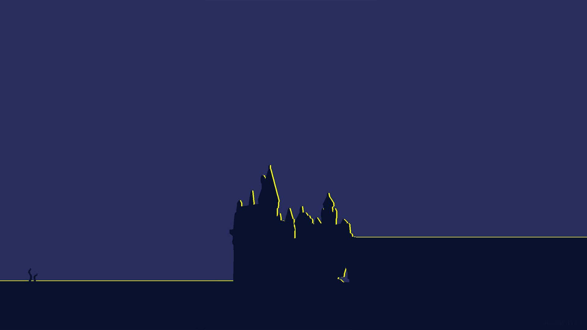 Minimalist Hogwarts Silhouette Background