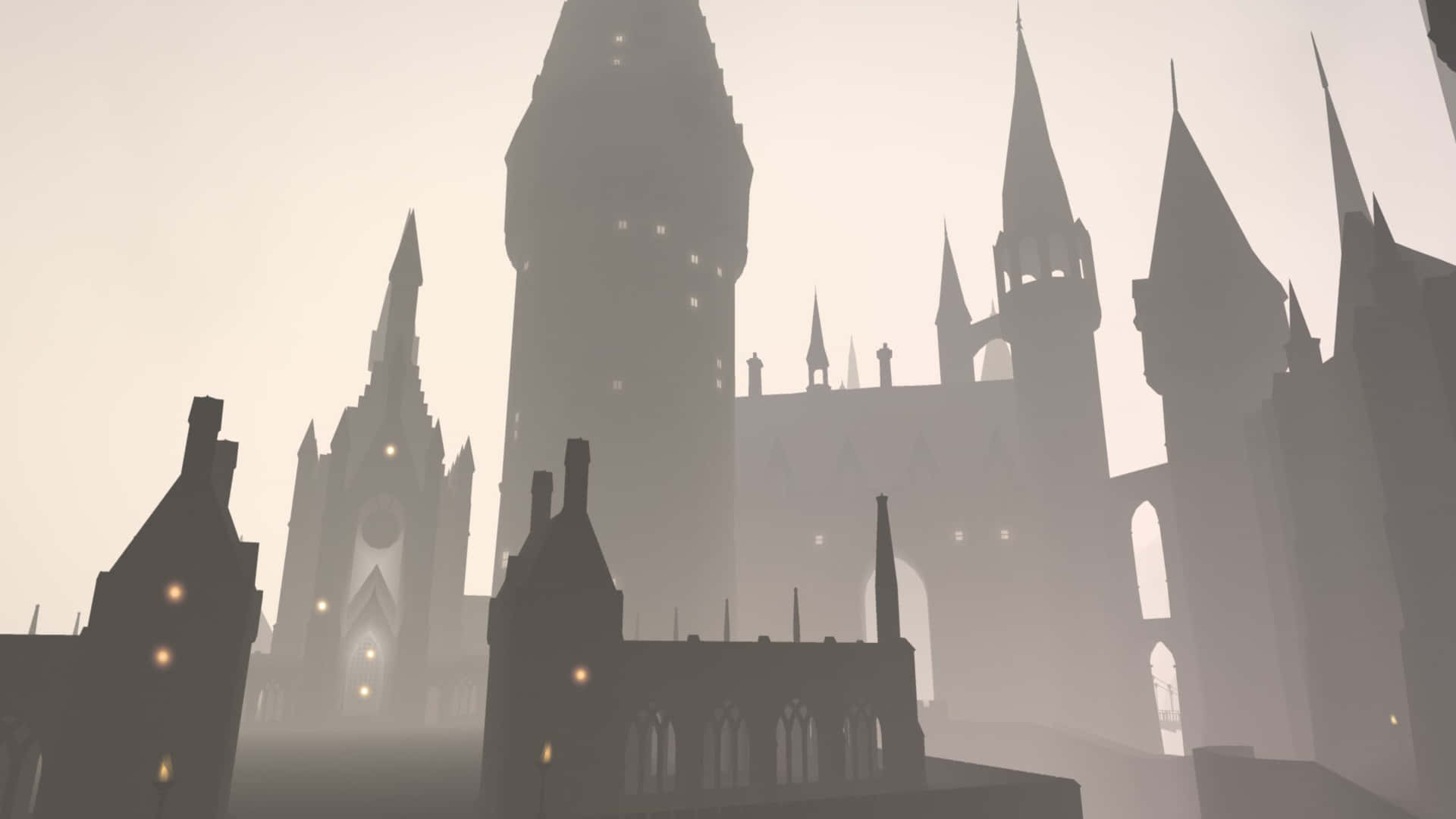 Minimalist Hogwartsin Mist Background